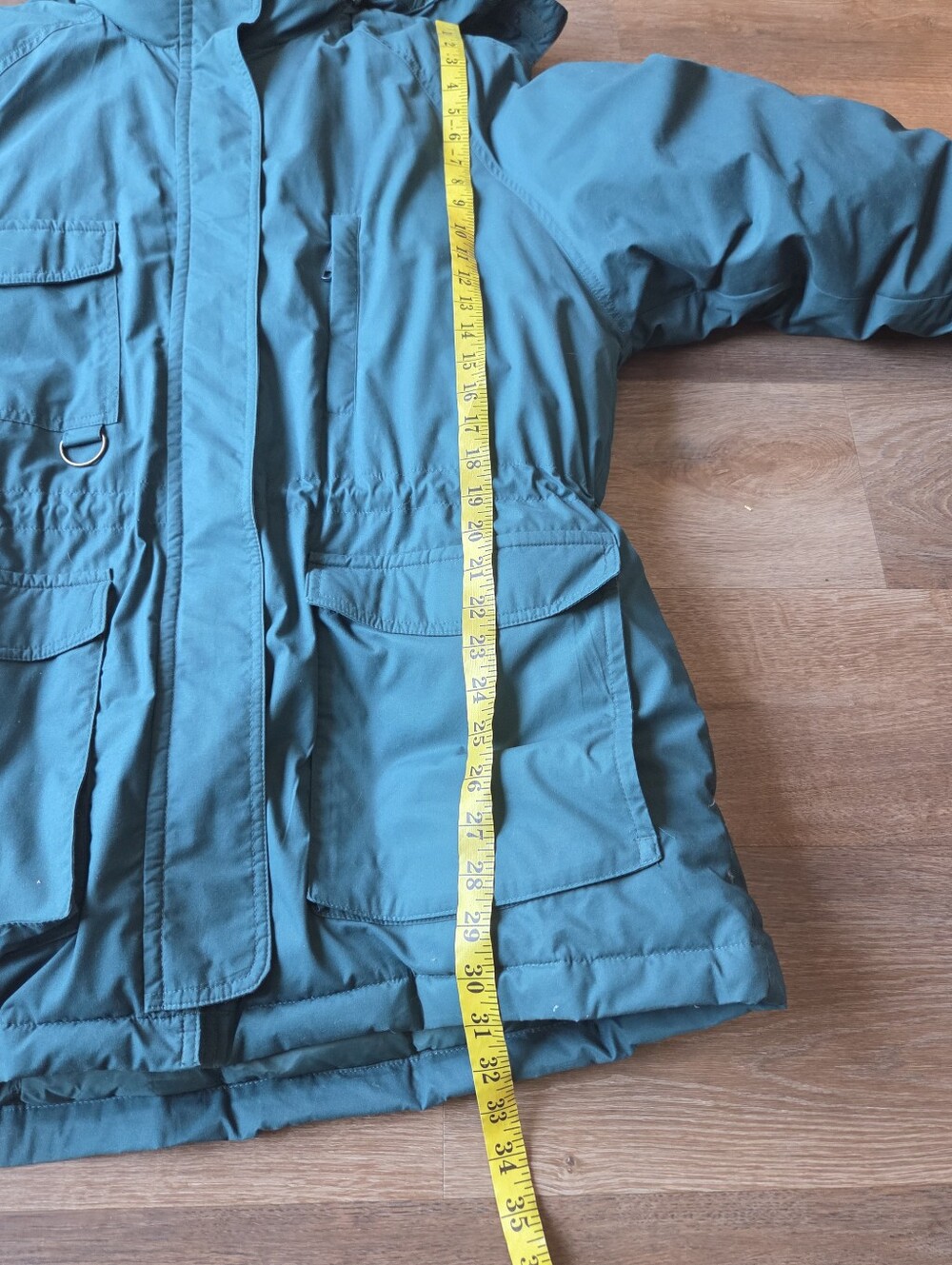 Vintage 90s Eddie Bauer Teal Polar Parka SNOWLINE Goose Down Parka Jacket Size L - Picture 7 of 11